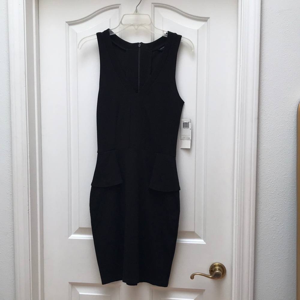 NWT French Connection Classic Black Sleeveless Peplum Sheath Dress